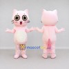 Custom Pink and White Cat Mascot Costume Adult Full Body Suit for Children's Parties Custom Pink and White Cat Mascot Costume Adult Full Body Suit for Children's Parties