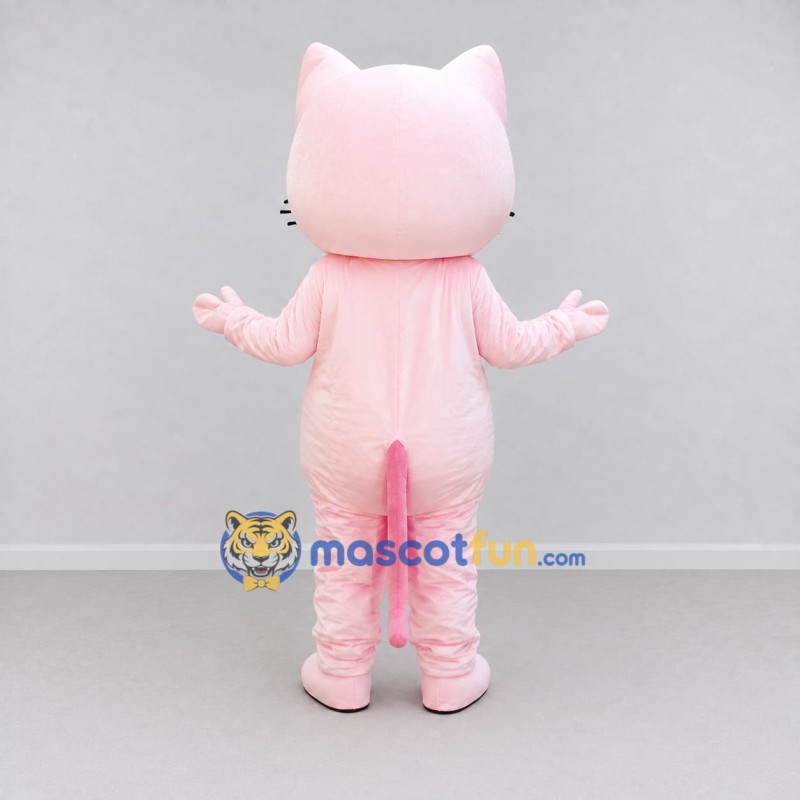 Custom Pink and White Cat Mascot Costume Adult Full Body Suit for Children's Parties Custom Pink and White Cat Mascot Costume Adult Full Body Suit for Children's Parties