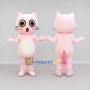Custom Pink and White Cat Mascot Costume Adult Full Body Suit for Children's Parties