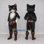 Custom Black White and Brown Cat in Boots Mascot Costume Adult Full Body Suit for Storytelling Events