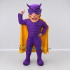 Custom Purple and Yellow Masked Superhero Mascot Costume Adult Full Body Suit for Themed Parties