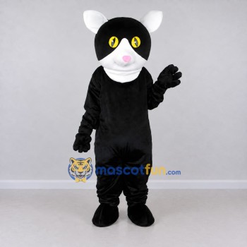 Custom Black and White Cat Mascot Costume Adult Full Body Suit for Pet Events