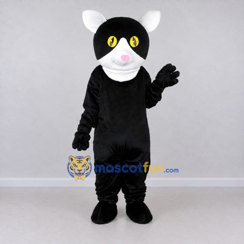 Custom Black and White Cat Mascot Costume Adult Full Body Suit for Pet Events Custom Black and White Cat Mascot Costume Adult Full Body Suit for Pet Events