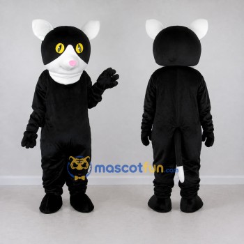 Custom Black and White Cat Mascot Costume Adult Full Body Suit for Pet Events