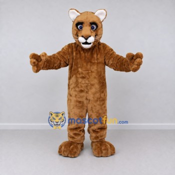 Custom Tan and Cream Cougar Mascot Costume Adult Full Body Suit for Wildlife Events