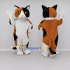 Custom Orange Black and White Calico Cat Mascot Costume Adult Full Body Suit for Pet Events Custom Orange Black and White Calico Cat Mascot Costume Adult Full Body Suit for Pet Events