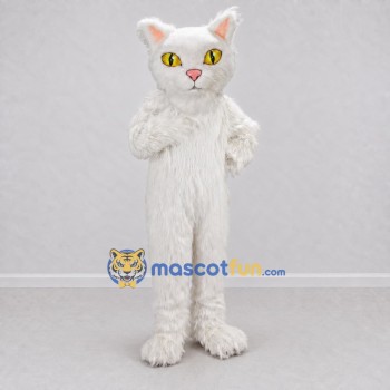 Custom White Cat Mascot Costume Adult Full Body Suit for Pet Events Custom White Cat Mascot Costume Adult Full Body Suit for Pet Events