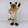Custom Tan and Brown Siamese Cat Mascot Costume Adult Full Body Suit for Pet Events Custom Tan and Brown Siamese Cat Mascot Costume Adult Full Body Suit for Pet Events