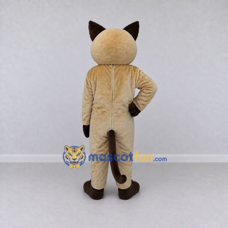 Custom Tan and Brown Siamese Cat Mascot Costume Adult Full Body Suit for Pet Events Custom Tan and Brown Siamese Cat Mascot Costume Adult Full Body Suit for Pet Events