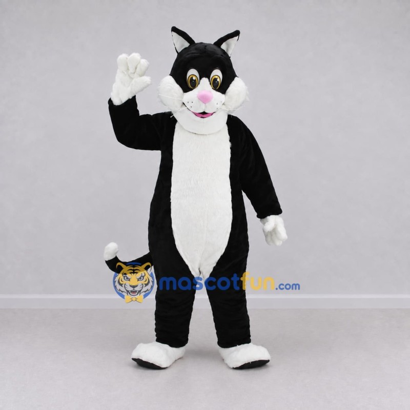 Custom Black and White Cat Mascot Costume Adult Full Body Suit for Pet Events Custom Black and White Cat Mascot Costume Adult Full Body Suit for Pet Events
