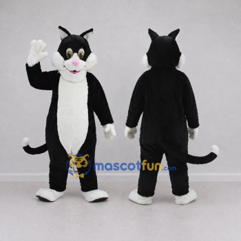 Custom Black and White Cat Mascot Costume Adult Full Body Suit for Pet Events
