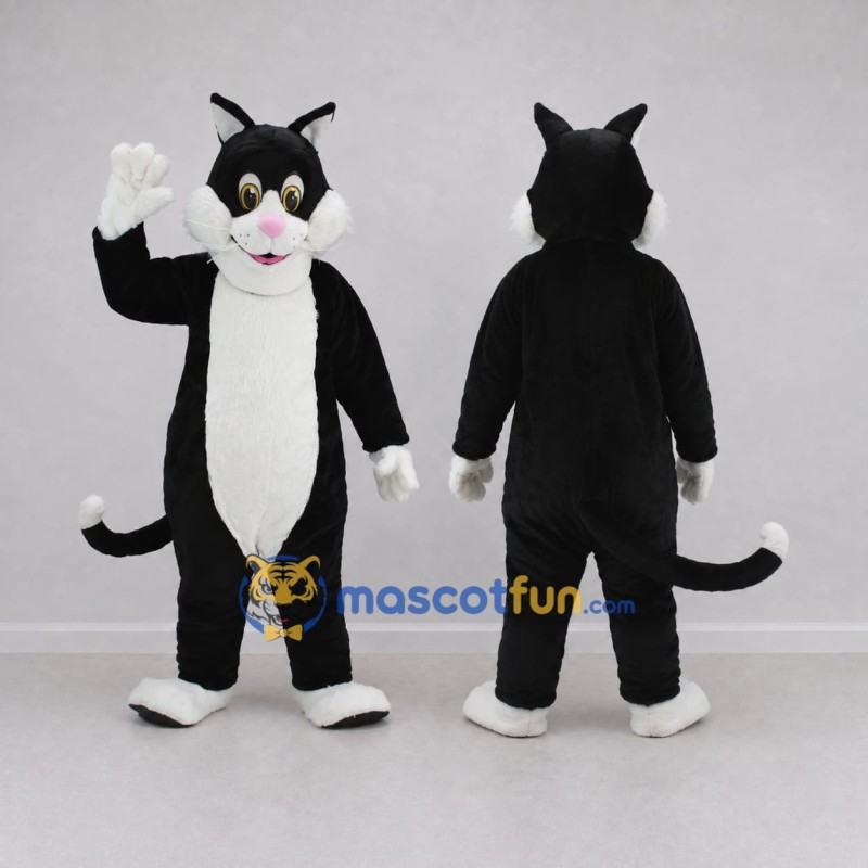 Custom Black and White Cat Mascot Costume Adult Full Body Suit for Pet Events Custom Black and White Cat Mascot Costume Adult Full Body Suit for Pet Events
