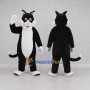 Custom Black and White Cat Mascot Costume Adult Full Body Suit for Pet Events