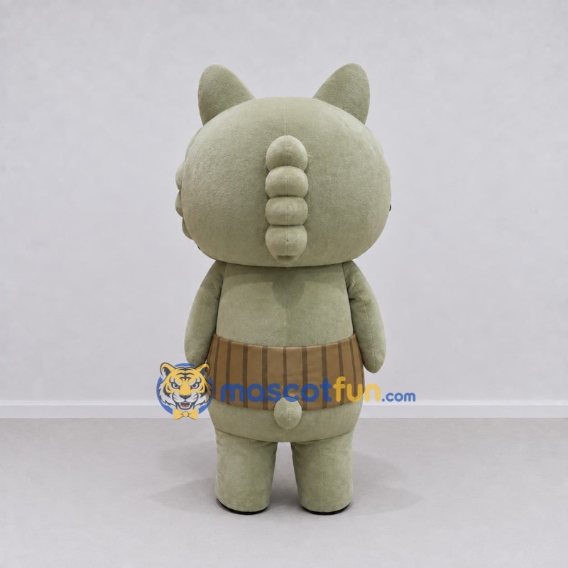 Custom Gray Green and Brown Cat Character Mascot Costume Adult Full Body Suit for Children's Parties Custom Gray Green and Brown Cat Character Mascot Costume Adult Full Body Suit for Children's Parties