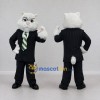 Custom White and Black Cat in Business Suit Mascot Costume Adult Full Body Suit for Corporate Events Custom White and Black Cat in Business Suit Mascot Costume Adult Full Body Suit for Corporate Events