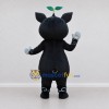 Custom Black and Gray Pig with Leaf Sprout Mascot Costume Adult Full Body Suit for Farm Events Custom Black and Gray Pig with Leaf Sprout Mascot Costume Adult Full Body Suit for Farm Events