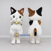 Custom White Black and Brown Calico Cat with Bell Mascot Costume Adult Full Body Suit for Store Openings Custom White Black and Brown Calico Cat with Bell Mascot Costume Adult Full Body Suit for Store Openings