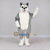 Custom Gray and White Husky Dog Mascot Costume Adult Full Body Suit for Pet Events