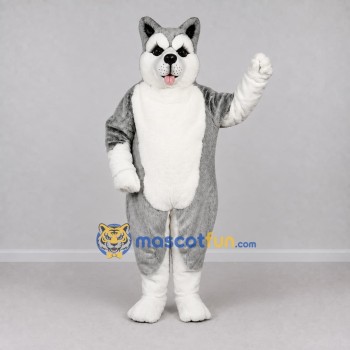 Custom Gray and White Husky Dog Mascot Costume Adult Full Body Suit for Pet Events Custom Gray and White Husky Dog Mascot Costume Adult Full Body Suit for Pet Events