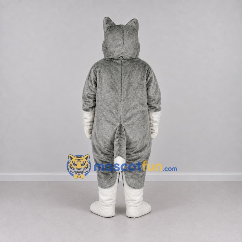 Custom Gray and White Husky Dog Mascot Costume Adult Full Body Suit for Pet Events