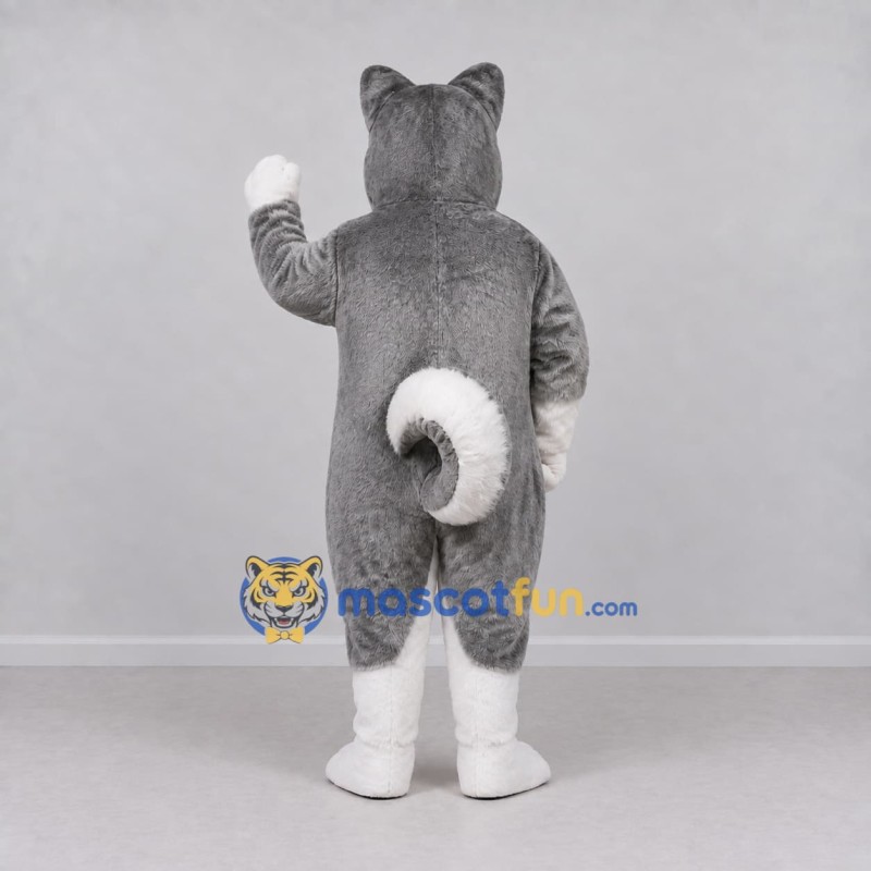 Custom Gray and White Husky Dog Mascot Costume Adult Full Body Suit for Pet Events