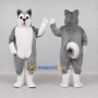 Custom Gray and White Husky Dog Mascot Costume Adult Full Body Suit for Pet Events