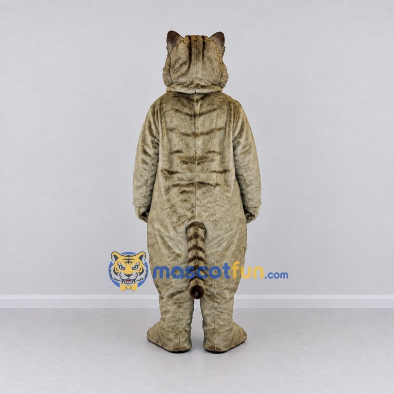 Custom Brown and Cream Tabby Cat Mascot Costume Adult Full Body Suit for Pet Events