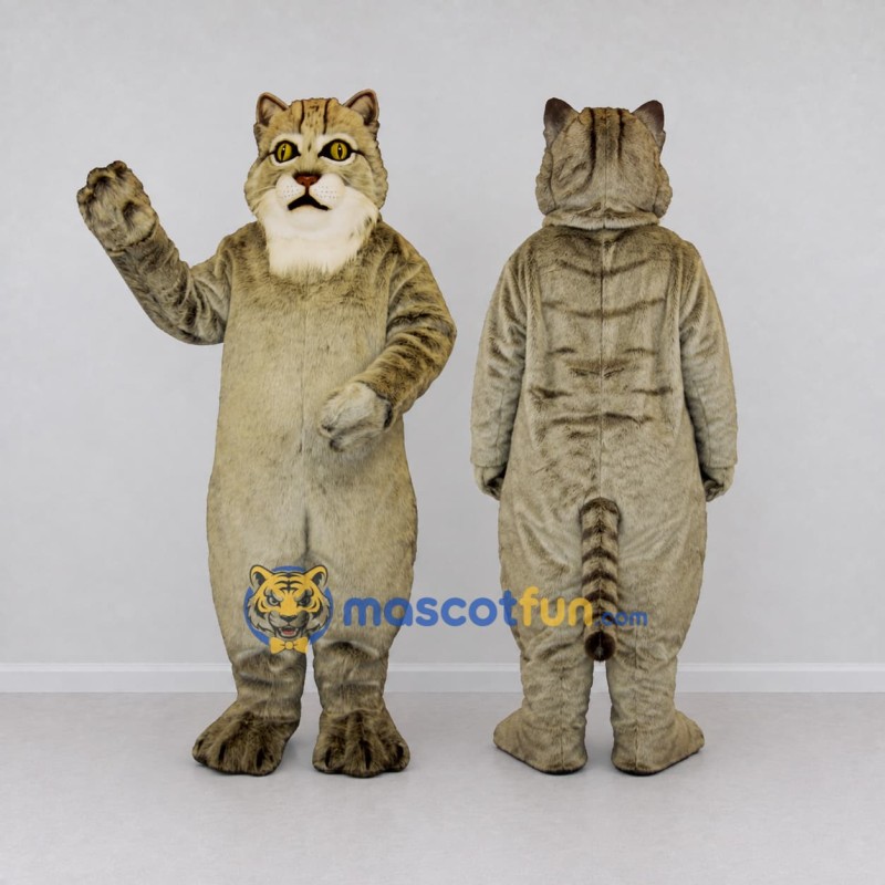 Custom Brown and Cream Tabby Cat Mascot Costume Adult Full Body Suit for Pet Events
