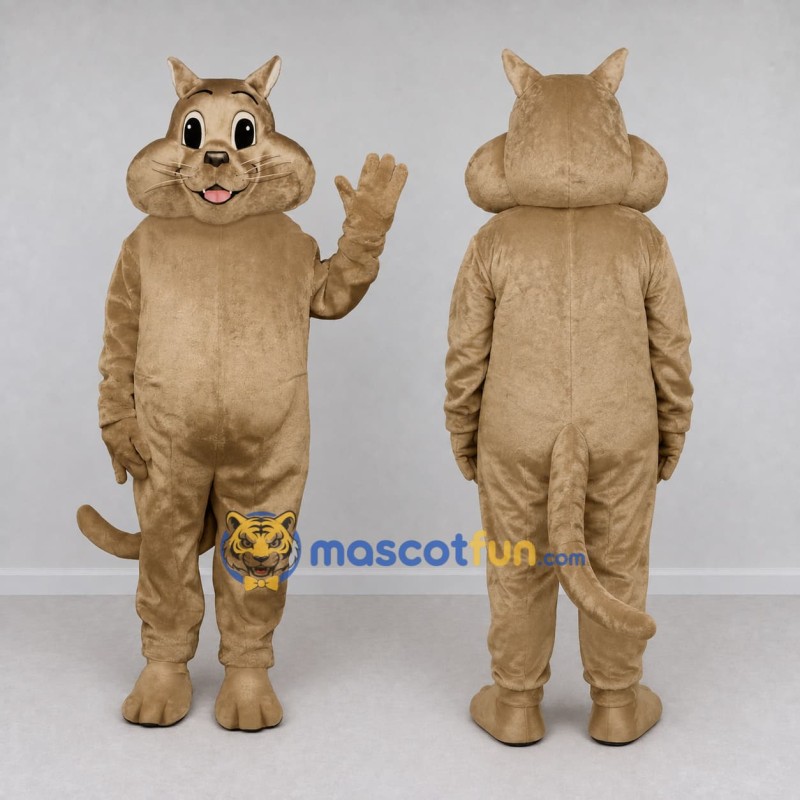Custom Tan Cat Mascot Costume Adult Full Body Suit for Pet Events Custom Tan Cat Mascot Costume Adult Full Body Suit for Pet Events