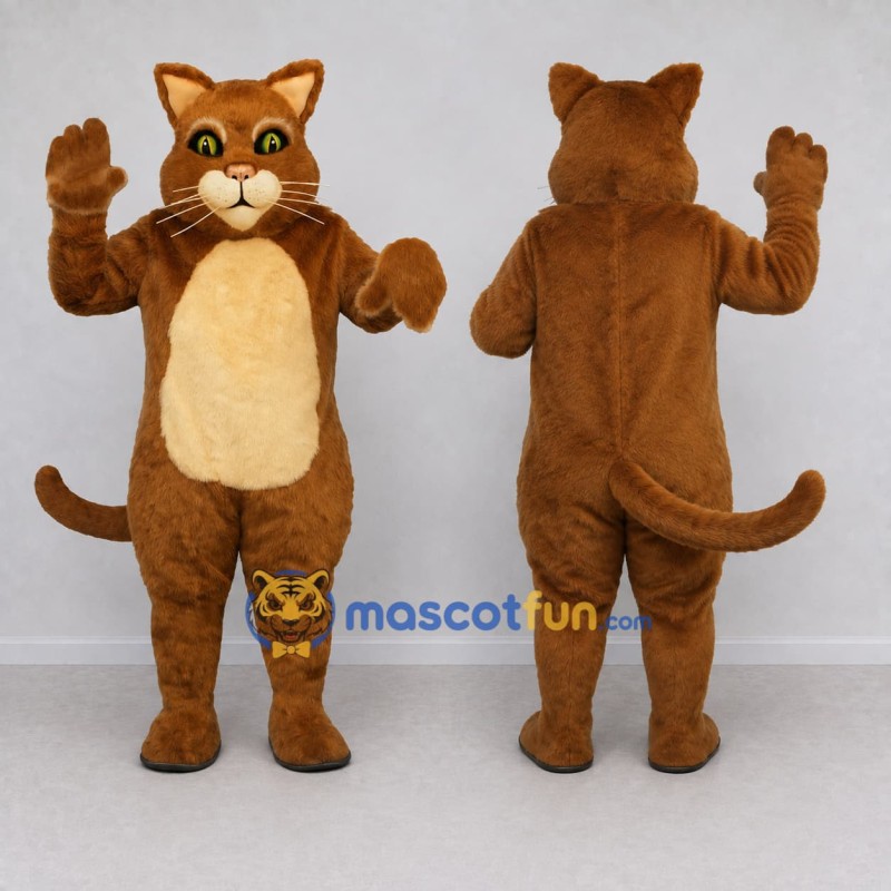 Custom Brown and Cream Cat Mascot Costume Adult Full Body Suit for Pet Events Custom Brown and Cream Cat Mascot Costume Adult Full Body Suit for Pet Events