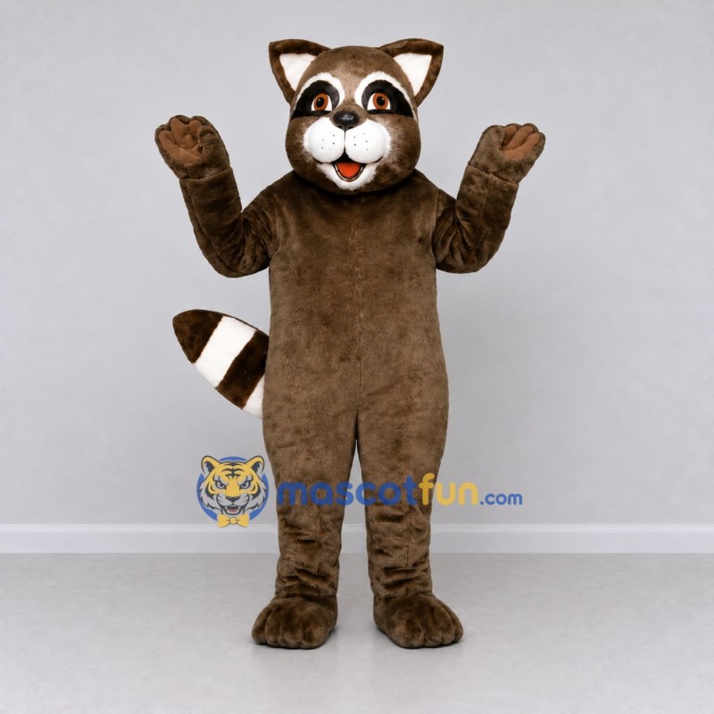 Custom Brown and White Raccoon Mascot Costume Adult Full Body Suit for Wildlife Events Custom Brown and White Raccoon Mascot Costume Adult Full Body Suit for Wildlife Events