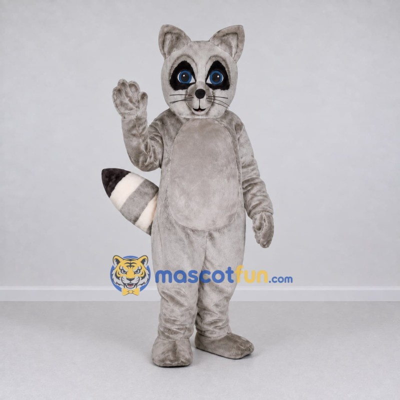 Custom Gray and White Raccoon Mascot Costume Adult Full Body Suit for Wildlife Events Custom Gray and White Raccoon Mascot Costume Adult Full Body Suit for Wildlife Events