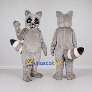 Custom Gray and White Raccoon Mascot Costume Adult Full Body Suit for Wildlife Events