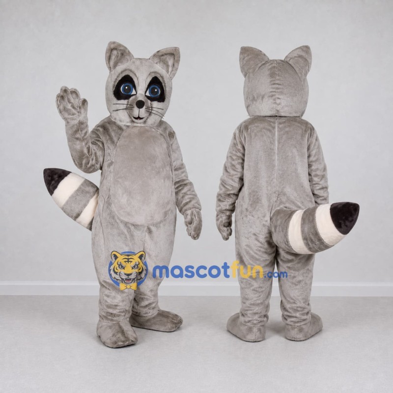Custom Gray and White Raccoon Mascot Costume Adult Full Body Suit for Wildlife Events Custom Gray and White Raccoon Mascot Costume Adult Full Body Suit for Wildlife Events