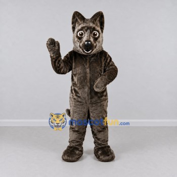 Custom Dark Brown Canine Character Mascot Costume Adult Full Body Suit for Community Events