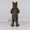 Custom Dark Brown Canine Character Mascot Costume Adult Full Body Suit for Community Events Custom Dark Brown Canine Character Mascot Costume Adult Full Body Suit for Community Events