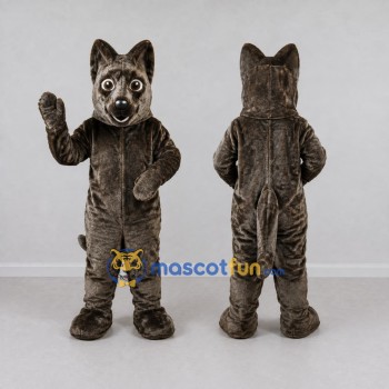 Custom Dark Brown Canine Character Mascot Costume Adult Full Body Suit for Community Events