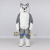 Custom Gray and White Husky Dog Mascot Costume Adult Full Body Suit for Pet Events Custom Gray and White Husky Dog Mascot Costume Adult Full Body Suit for Pet Events