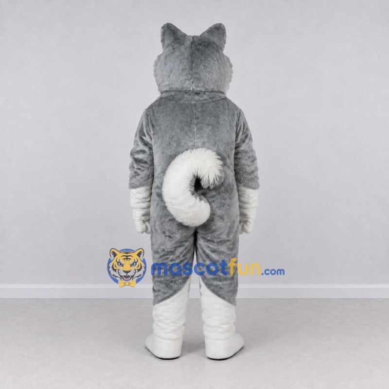 Custom Gray and White Husky Dog Mascot Costume Adult Full Body Suit for Pet Events Custom Gray and White Husky Dog Mascot Costume Adult Full Body Suit for Pet Events