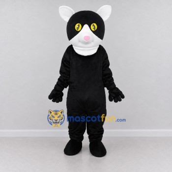 Custom Black and White Cat Mascot Costume Adult Full Body Suit for Pet Events