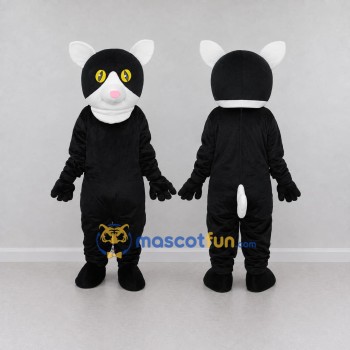 Custom Black and White Cat Mascot Costume Adult Full Body Suit for Pet Events