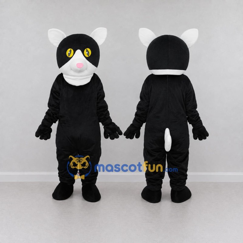 Custom Black and White Cat Mascot Costume Adult Full Body Suit for Pet Events Custom Black and White Cat Mascot Costume Adult Full Body Suit for Pet Events