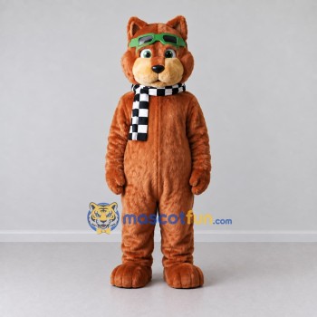 Custom Orange and Brown Animal Aviator Mascot Costume Adult Full Body Suit for Themed Parties