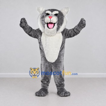Custom Gray and White Cat Mascot Costume Adult Full Body Suit for Pet Events