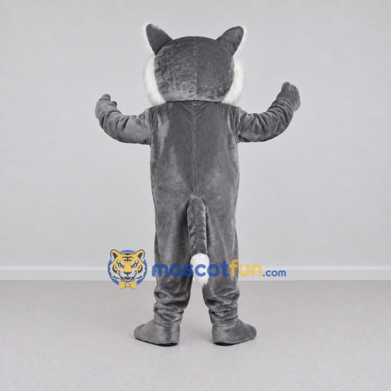 Custom Gray and White Cat Mascot Costume Adult Full Body Suit for Pet Events Custom Gray and White Cat Mascot Costume Adult Full Body Suit for Pet Events