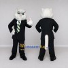 Custom White and Black Cat in Business Suit Mascot Costume Adult Full Body Suit for Corporate Events Custom White and Black Cat in Business Suit Mascot Costume Adult Full Body Suit for Corporate Events