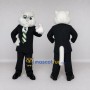Custom White and Black Cat in Business Suit Mascot Costume Adult Full Body Suit for Corporate Events