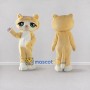 Custom Golden Yellow and White Cat Mascot Costume Adult Full Body Suit for Pet Events