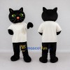 Custom Black and White Cat in T-Shirt Mascot Costume Adult Full Body Suit for School Events Custom Black and White Cat in T-Shirt Mascot Costume Adult Full Body Suit for School Events