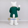 Custom White and Green Cat in Coat Mascot Costume Adult Full Body Suit for Themed Parties Custom White and Green Cat in Coat Mascot Costume Adult Full Body Suit for Themed Parties